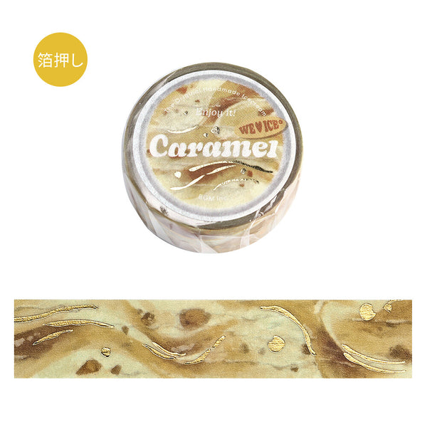 BGM 15mm Foil Stamp Washi Tapes "We Love ICE" Caramel (Pack of 4) | papermindstationery.com