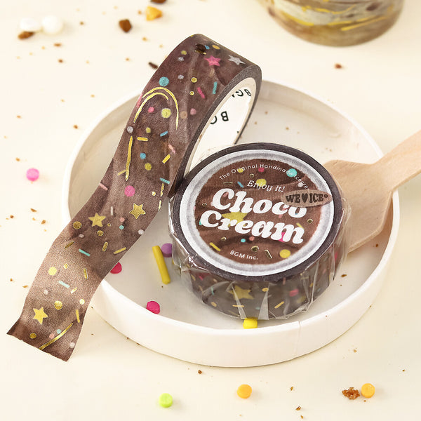 BGM 15mm Foil Stamp Washi Tapes "We Love ICE" Chocolate Cream (Pack of 4) | papermindstationery.com