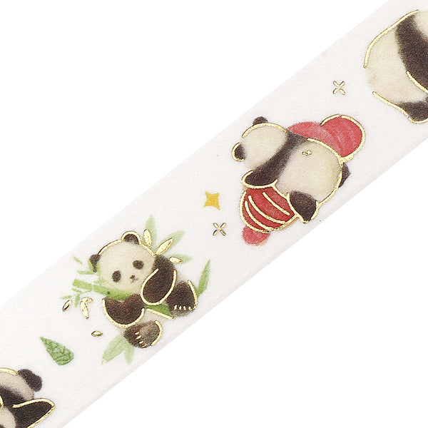BGM 15mm Foil Stamp Washi Tapes "IPPAI" Lots of pandas (Pack of 4) | papermindstationery.com