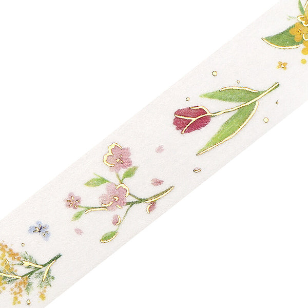 BGM 15mm Foil Stamp Washi Tapes "IPPAI" A Bouquet Full of Flowers (Pack of 4) | papermindstationery.com