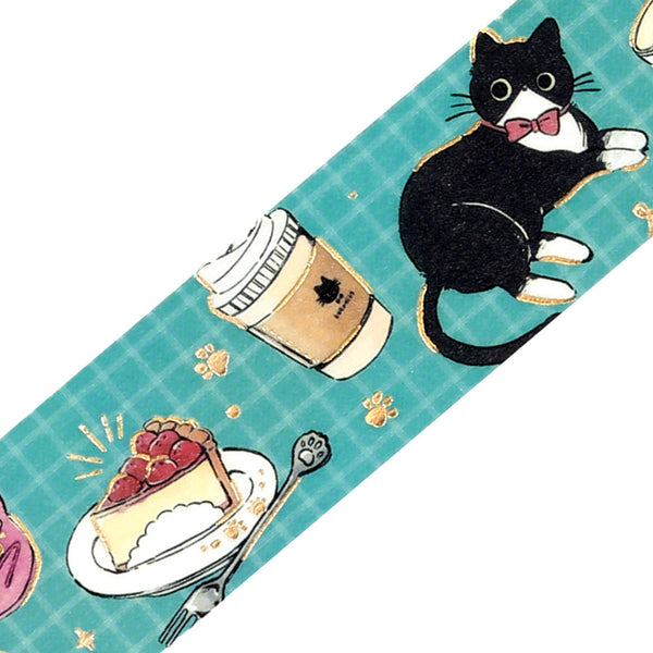 BGM 20mm Washi Tapes Set of 2 - Black Cat Cafe Frame & Walk