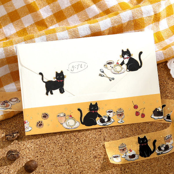 BGM 20mm Wash Tape - Black Cat Cafe Sweets Time BM-SDG088