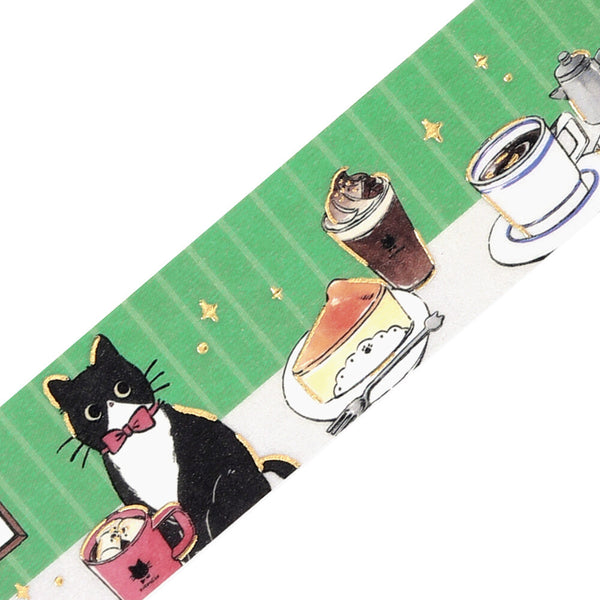 BGM 20mm Washi Tapes Set of 2 - Black Cat Cafe Welcome & Table