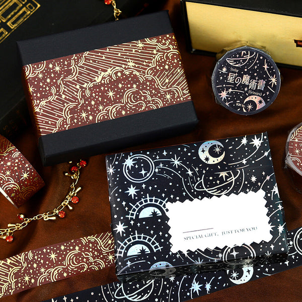 BGM 20mm Foil Stamp Washi Tapes "Star Magic Book" Darkness (Pack of 4) | papermindstationery.com