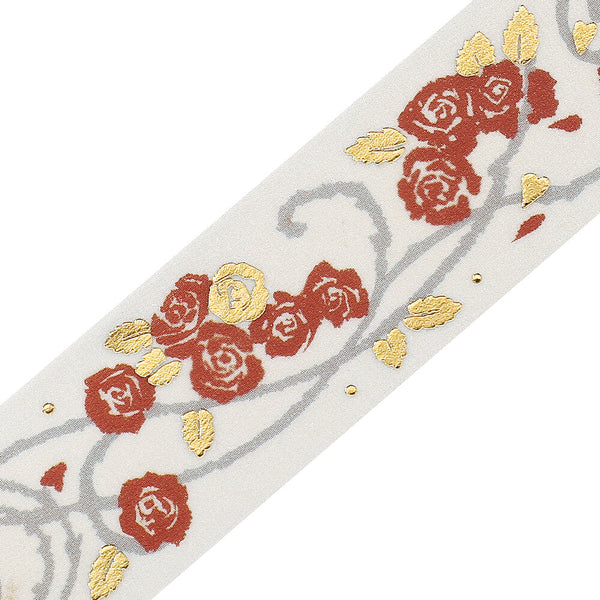 BGM Foil-stamped masking tape "Flower and Grass" - Roses (Pack of 4) | papermindstationery.com