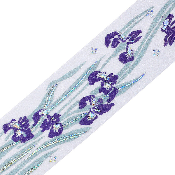 BGM Foil-stamped masking tape "Flower and Grass" - Iris (Pack of 4) | papermindstationery.com