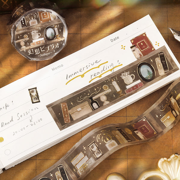 BGM 20mm Foil Stamp Washi Tapes "Fantasy Biblio" Antique (Pack of 4) | papermindstationery.com