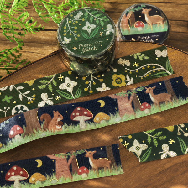 BGM Washi Tape Foil Stamp "Pieni Stitch" - Small flowers and plants (Pack of 4) | papermindstationery.com