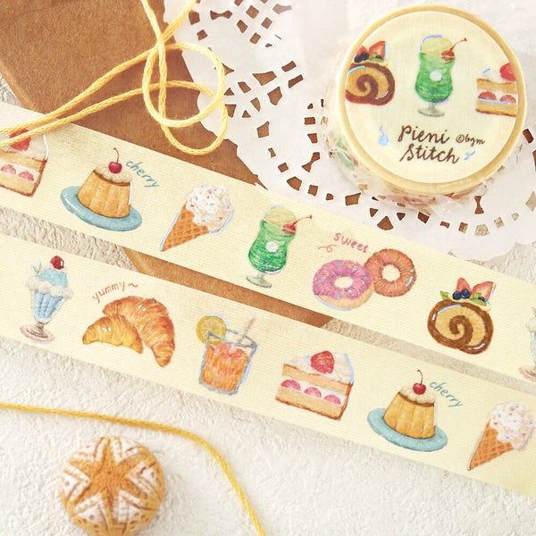 BGM Washi Tape Foil Stamp "Pieni Stitch" - Small Cafe (Pack of 4) | papermindstationery.com