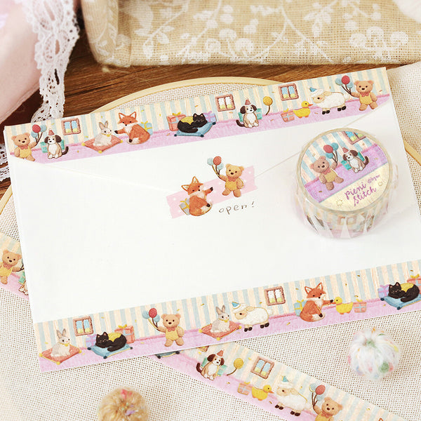 BGM Washi Tape Foil Stamp "Pieni Stitch" - Little Party (Pack of 4) | papermindstationery.com