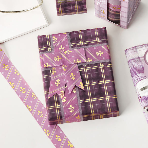 BGM Washi Tape Foil Stamping 3-Roll Set "SCHOOL COLORS" Mauve Pink (Pack of 4) | papermindstationery.com