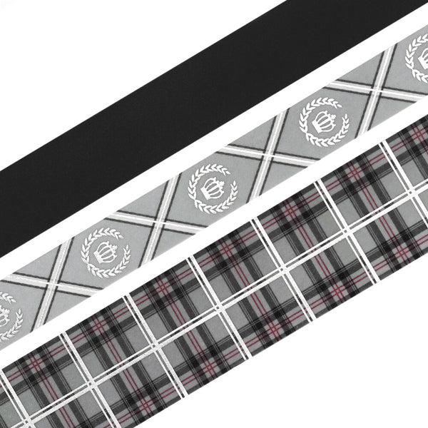 BGM Washi Tape Foil Stamping 3-Roll Set "SCHOOL COLORS" Gray (Pack of 4) | papermindstationery.com