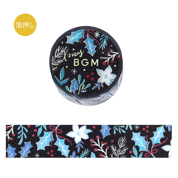 BGM 20mm Wash Tape - Christmas Holly and Flowers BM-SPLM063