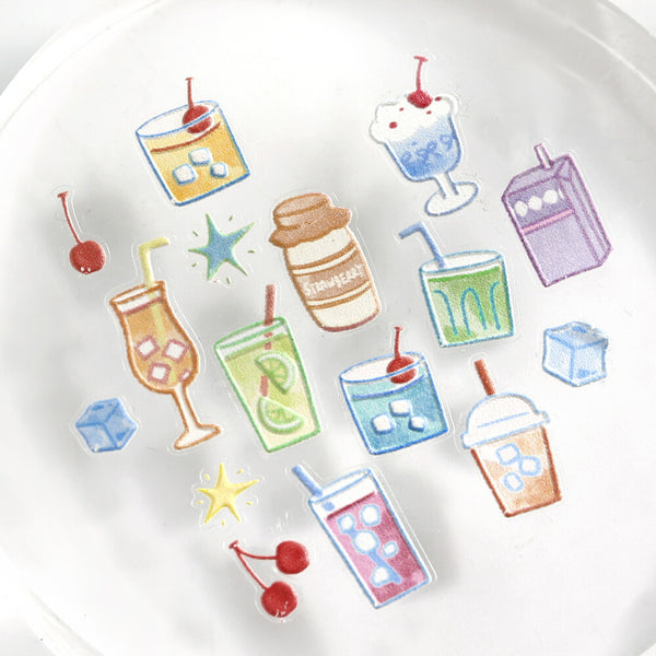 BGM Sheet Stickers "Icing Sticker" Relaxing Fluffy Drink (Pack of 5) | papermindstationery.com