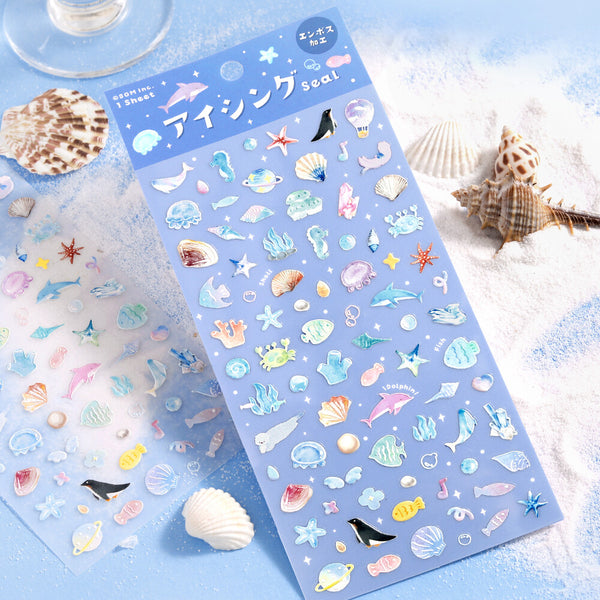 BGM Sheet Stickers "Icing Sticker" Ocean (Pack of 5) | papermindstationery.com