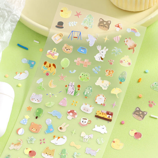 BGM Sheet Stickers "Icing Sticker" Animal Meets (Pack of 5) | papermindstationery.com