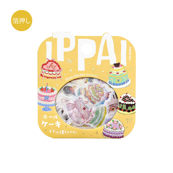 BGM Flake Sticker Foil Stamp "IPPAI" Vol.4 Lots of whole cakes (Pack of 5) | papermindstationery.com