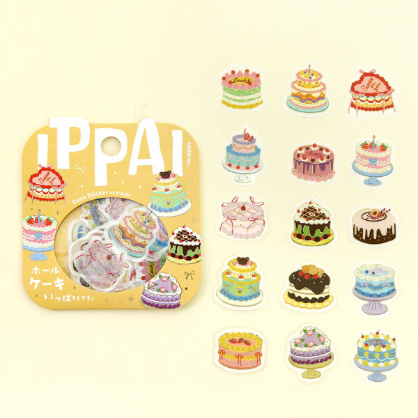 BGM Flake Sticker Foil Stamp "IPPAI" Vol.4 Lots of whole cakes (Pack of 5) | papermindstationery.com