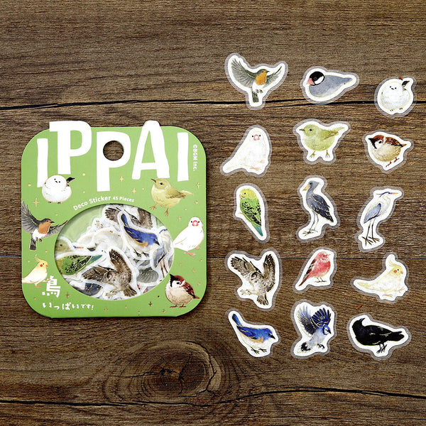 BGM Flake Sticker Foil Stamp "IPPAI" Vol.4 Lots of Birds (Pack of 5) | papermindstationery.com
