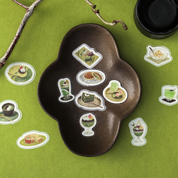 BGM Washi Flake Stickers Foil Stamp "Cafe A La Mode Miyabi" Pine Needle (Pack of 5) | papermindstationery.com