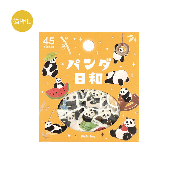 BGM Washi Flake Stickers Foil Stamp "Panda Day" Everyday Life (Pack of 5) | papermindstationery.com