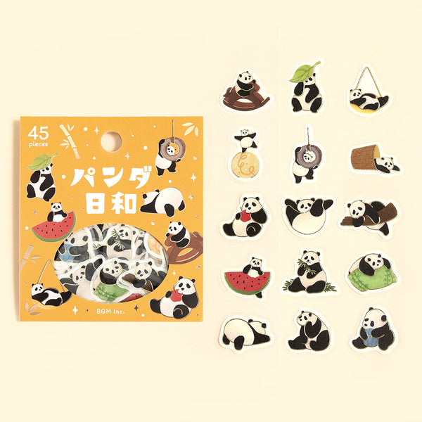 BGM Washi Flake Stickers Foil Stamp "Panda Day" Everyday Life (Pack of 5) | papermindstationery.com