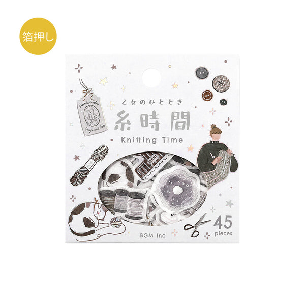 BGM Washi Flake Stickers Foil Stamp "A Maiden's Moment" Thread Time (Pack of 5) | papermindstationery.com