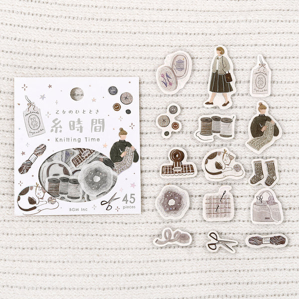 BGM Washi Flake Stickers Foil Stamp "A Maiden's Moment" Thread Time (Pack of 5) | papermindstationery.com