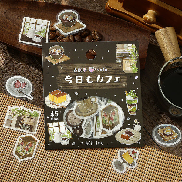 BGM Flake Stickers Set of 2 - Today's Cafe Old House & Home Style | papermindstationery.com