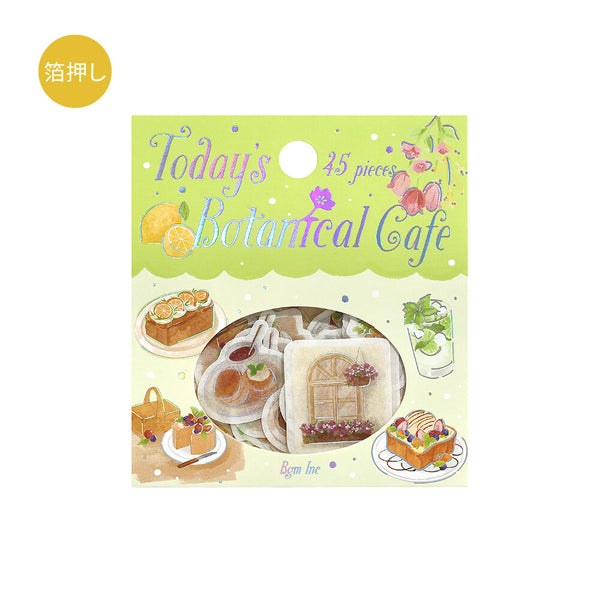 BGM Washi Flake Stickers Foil Stamp "Today's Cafe" Botanicals (Pack of 5) | papermindstationery.com