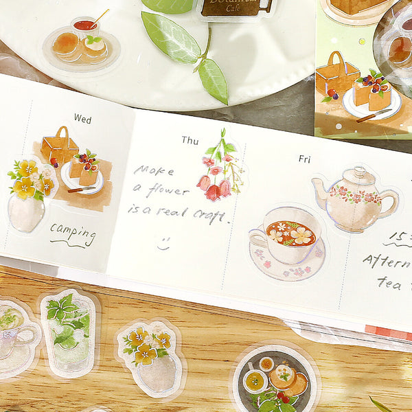 BGM Flake Stickers Set of 2 - Today's Cafe Traditional & Botanical | papermindstationery.com
