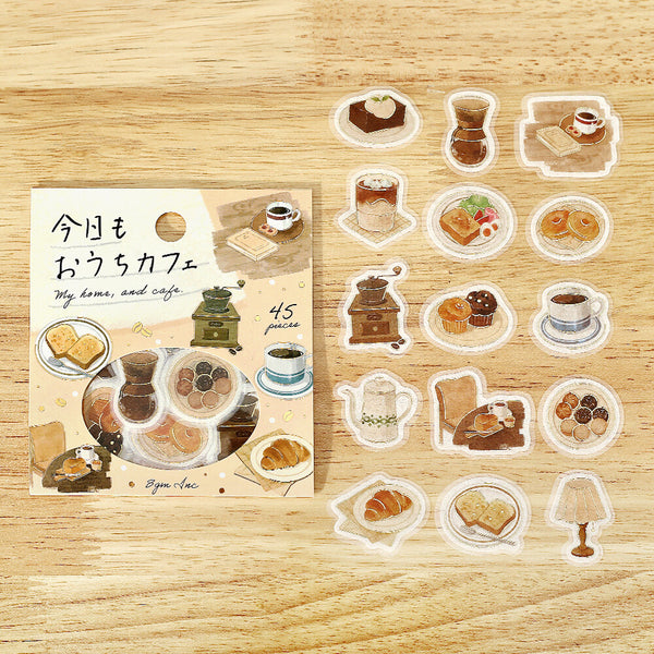 BGM Washi Flake Stickers Foil Stamp "Today's Cafe" Home Café (Pack of 5) | papermindstationery.com