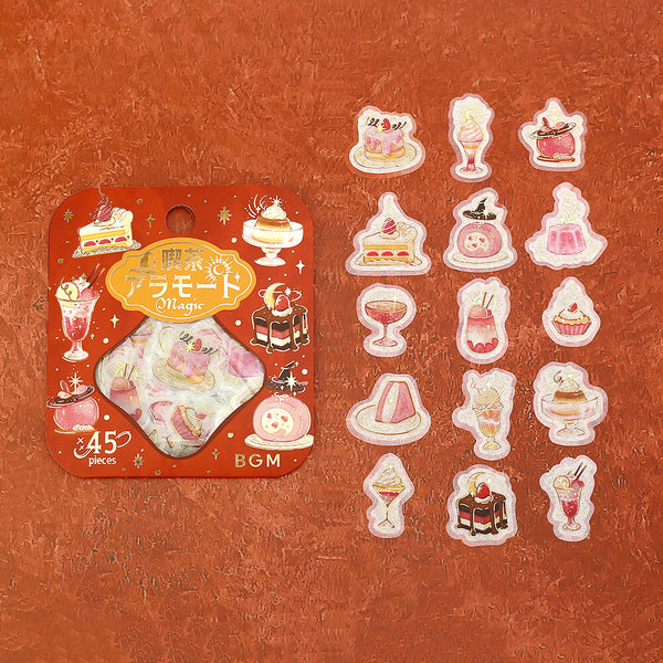 BGM Washi Flake Stickers Foil Stamp "Cafe A La Mode Magic" Flame (Pack of 5) | papermindstationery.com