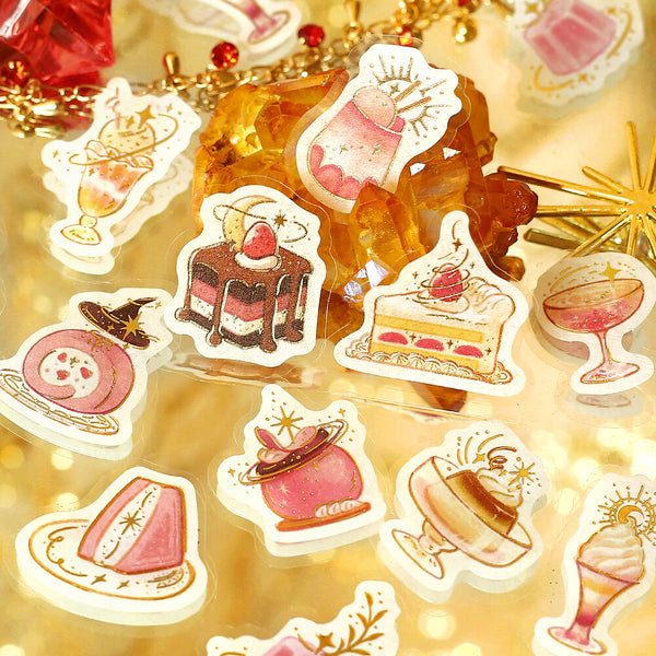 BGM Washi Flake Stickers Foil Stamp "Cafe A La Mode Magic" Flame (Pack of 5) | papermindstationery.com