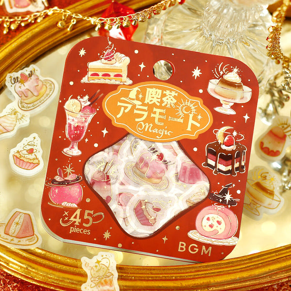 BGM Washi Flake Stickers Foil Stamp "Cafe A La Mode Magic" Flame (Pack of 5) | papermindstationery.com