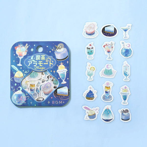 BGM Washi Flake Stickers Foil Stamp "Cafe A La Mode Magic" Ice (Pack of 5) | papermindstationery.com