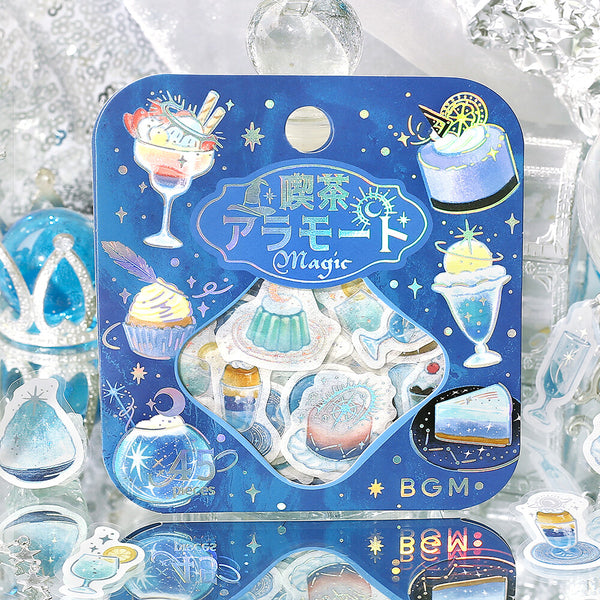 BGM Washi Flake Stickers Foil Stamp "Cafe A La Mode Magic" Ice (Pack of 5) | papermindstationery.com