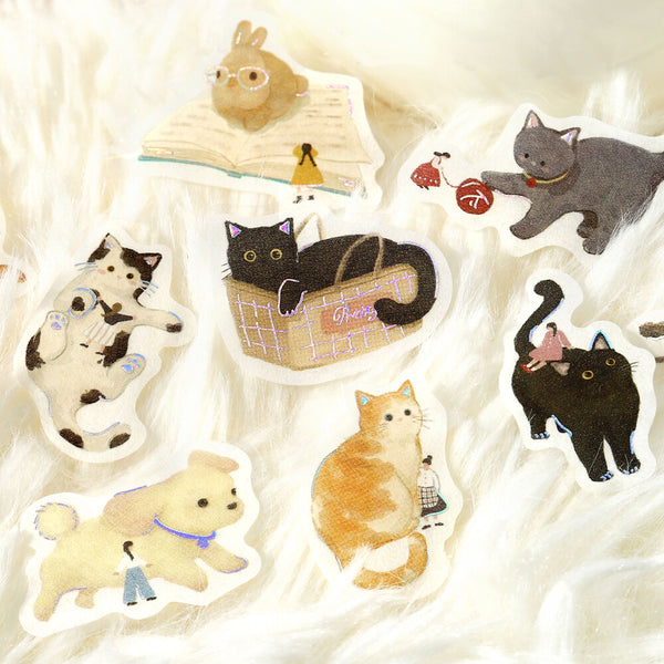 BGM Washi Flake Stickers Foil Stamp "Petit Story" Animal (Pack of 5) | papermindstationery.com