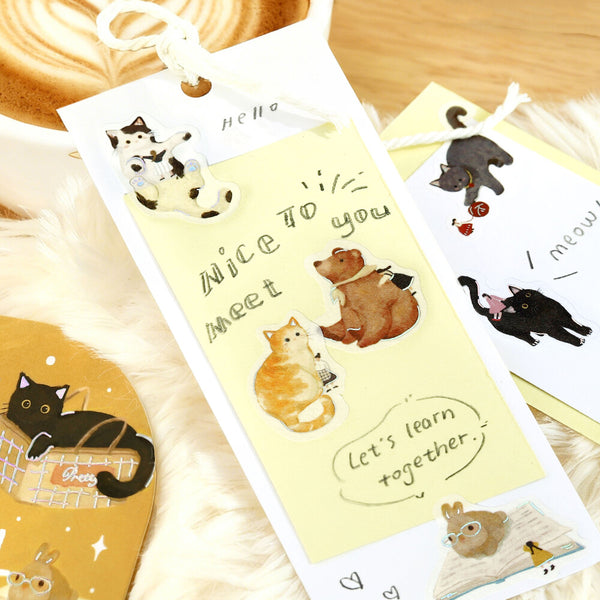 BGM Washi Flake Stickers Foil Stamp "Petit Story" Animal (Pack of 5) | papermindstationery.com