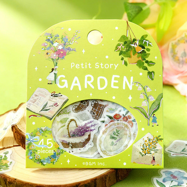 BGM Washi Flake Stickers Foil Stamp "Petit Story" Gardening (Pack of 5) | papermindstationery.com
