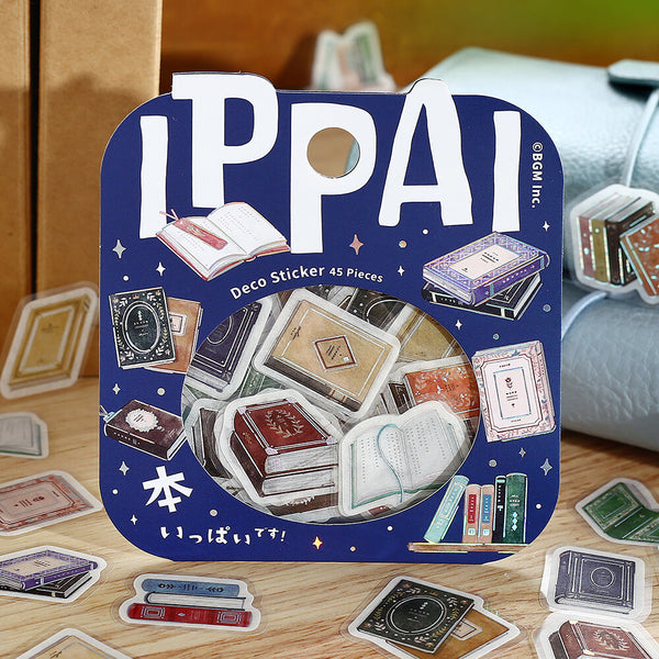 BGM Foil-stamped Flake Stickers "IPPAI" Lots of Flake Stickers and Books (Pack of 5) | papermindstationery.com