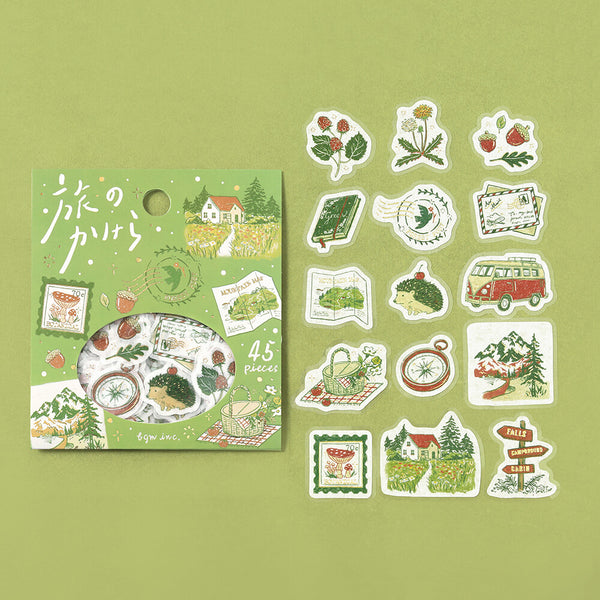 BGM Foil-stamped Flake Stickers "Fragments of a Journey" - To the Forest (Pack of 5) | papermindstationery.com