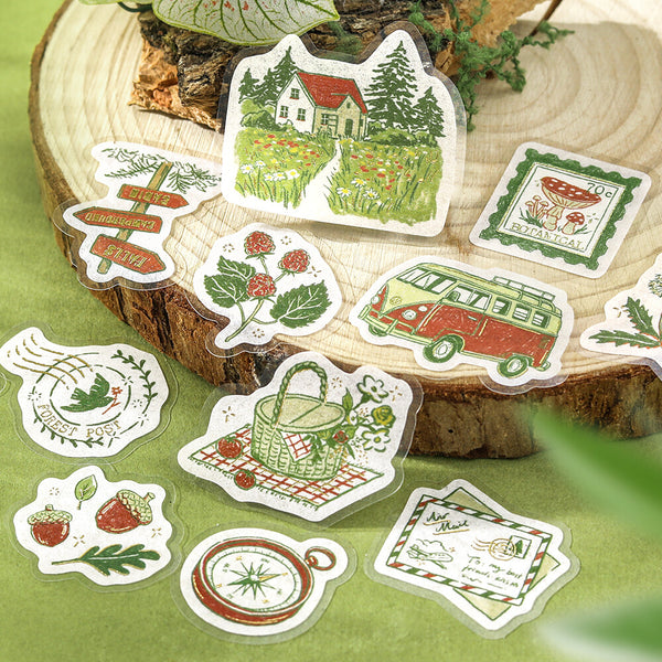 BGM Foil-stamped Flake Stickers "Fragments of a Journey" - To the Forest (Pack of 5) | papermindstationery.com