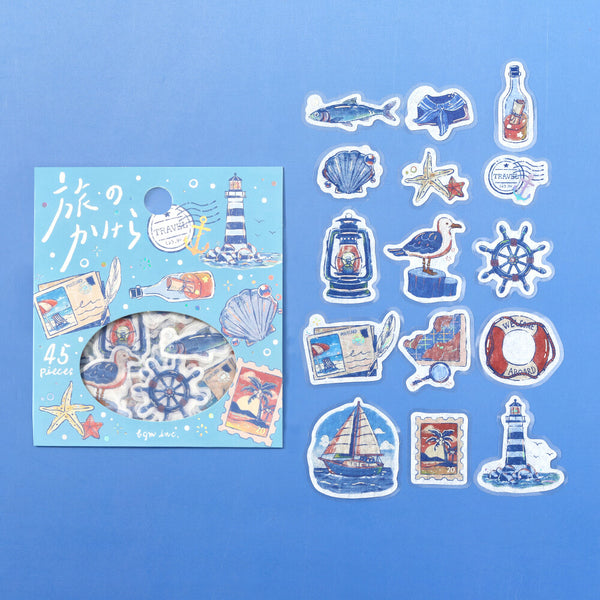 BGM Foil-stamped Flake Stickers "Fragments of a Journey" - To the Sea (Pack of 5) | papermindstationery.com