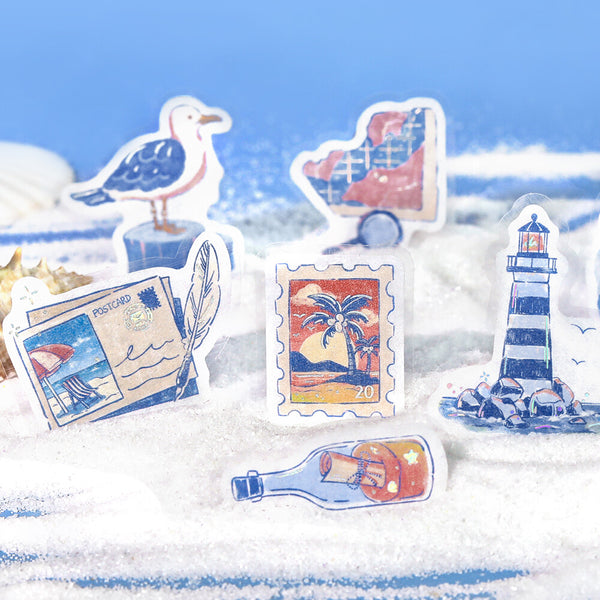 BGM Foil-stamped Flake Stickers "Fragments of a Journey" - To the Sea (Pack of 5) | papermindstationery.com