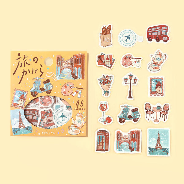 BGM Foil-stamped Flake Stickers "Fragments of a Journey" - To the World (Pack of 5) | papermindstationery.com