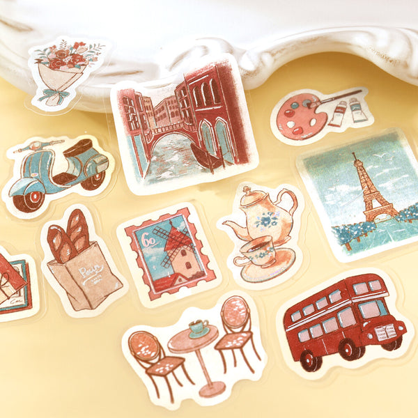 BGM Foil-stamped Flake Stickers "Fragments of a Journey" - To the World (Pack of 5) | papermindstationery.com