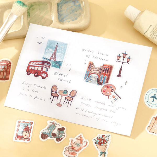 BGM Flake Stickers Set of 2 - Fragments of Journey World & Japan