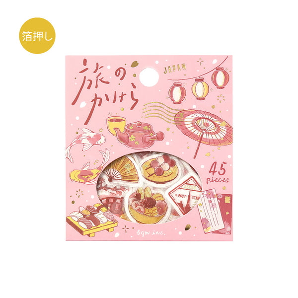 BGM Foil-stamped Flake Stickers "Fragments of a Journey" - To Japan (Pack of 5) | papermindstationery.com