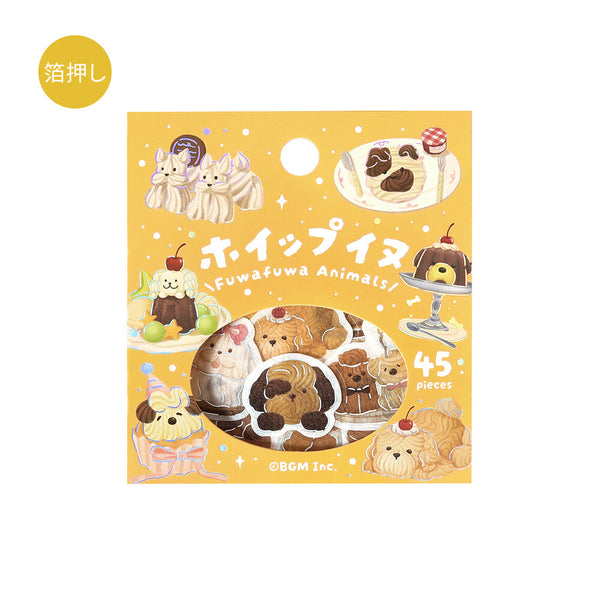 BGM Flake Stickers Set of 2 - Fluffy Panda Bread & Whipped Cream Dog